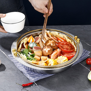 Stainless Steel Sukiyaki Pot With Handle Non Stick PTFE Coating For Household And Commercial Use Spicy Hot Pot Army Stew - Product Image 1