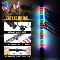 Antennes spirales de 3 pieds pour télécommande musicale APP, contrôle ATV UTV, antennes LED RGB, lumières LED hyper épaisses pour Polaris RZR pour Maverick X3