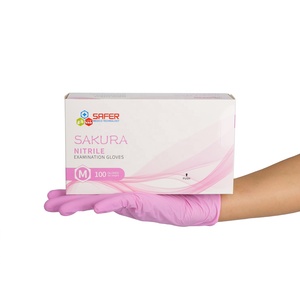 ถุงมือไนไตรล์แบบไม่มีผงสำหรับสอบแบบใช้แล้วทิ้งไนไตรล์สีชมพูดำดำ4MIL - Product Image 3