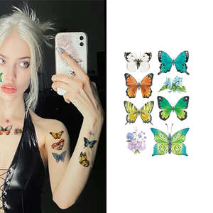 Set di <span class=keywords><strong>Tatuaggi</strong></span> Temporanei 3D per Bambini con Simpatici Volti Cartoon, Motivi Pirata, Dinosauro, Sirena, Squalo e Auto, Impermeabili e Colorati - Product Image 2