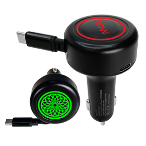 china private 12v dc car laptop charger 2 in 1 Quick Adapter USB-C Retractable Digital <b>Display</b> car shape portable charger - Product Image 1