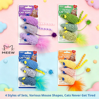 Ensemble de 3 jouets pour chat en forme de souris, jouet interactif à la catnip pour chaton, pour l'auto-amusement