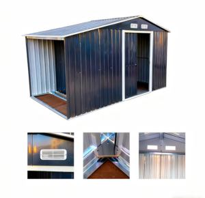 <span class=keywords><strong>Abri</strong></span> <span class=keywords><strong>de</strong></span> <span class=keywords><strong>jardin</strong></span> métallique extra large à toit en pente, facilement assemblable, avec pergola <span class=keywords><strong>de</strong></span> rangement pour bûches, idéal pour l'extérieur - Product Image 4