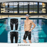 Short de bain Jammer pour homme, approuvé, professionnel, anti-UV, séchage rapide, en tissu polyester et élasthanne, coupe compressive, longueur genou