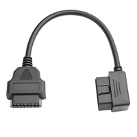 Adaptateur OBD II connecteur de Diagnostic 16Pin mâle femelle câble d'extension conducteur en cuivre à Angle droit gauche pour Automobile