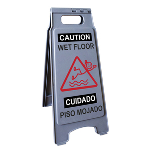 لافتة تحذير بلاستيكية جديدة بتصميم إطار 'تحذير: أرضية مبللة' - Product Image 5