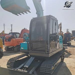 Excavadora de cadenas Kobelco 75 usada, de segunda mano, marca original japonesa, 7.5 toneladas, mini excavadora pequeña tipo Cat. - Product Image 2