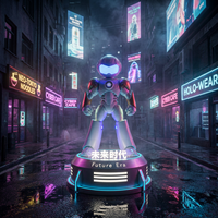 Sculpture de robot en résine FRP avec éclairage LED personnalisé, style moderne, sculpture de robot décorative
