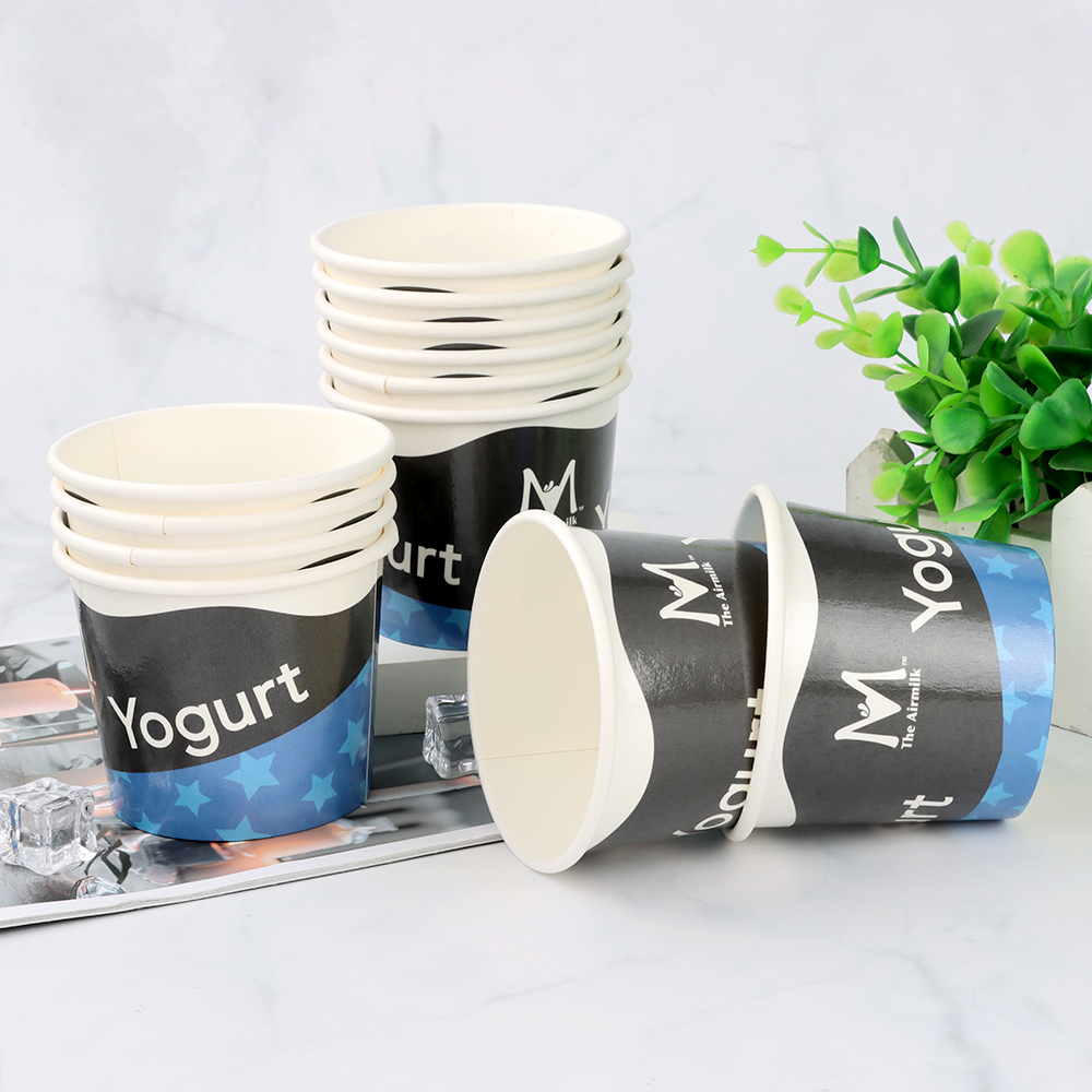 Custom Factory Price Biodegradable Ice Cream Bowl Disposable Eco Friendly Ice Cream Paper Cups With Lid