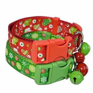 Christmas <b>Pet</b> <b>Collar</b> Red Green Bell Adjustable Cartoon Pattern For Cats And Dogs Small Size - Product Image 4