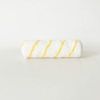 Rouleau à peinture professionnel de qualité industrielle pour bricolage, à cadre en polyester à rayures jaunes, avec revêtement en caoutchouc uréthane, 9 pouces, garantie 3 ans