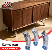 Pata de Mueble Curva de Metal XUDAN con Acabado Brillante, Placa de Montaje Multitalles, Pie Protector para Sofá, Gabinete, Cama, OEM, ODM, Personalizado