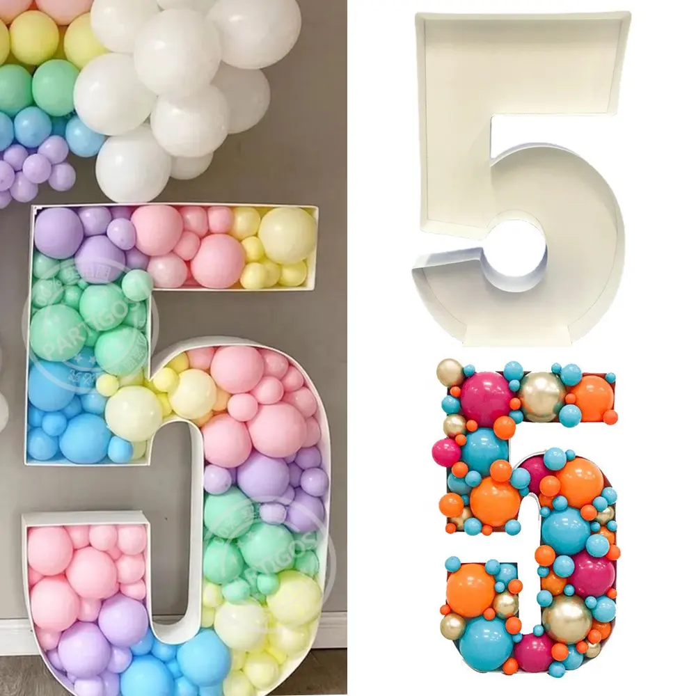 Couleur blanc support cadre 73cm blanc géant boîte de remplissage mosaïque enfant adulte événement anniversaire fête décor numéro ballon