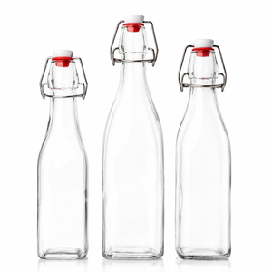 Botella de Vidrio Transparente Vacía con Tapón Metálico, Recipiente Reutilizable y Duradero para Jugo de Frutas, Aceite y Bebidas Caseras - Product Image 6