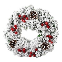 Couronne de décoration de noël, 50 pièces, faite à la main, pour porte suspendue de fenêtre, ornement