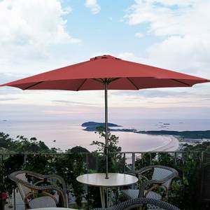 Sombrilla de Patio Exterior con Poste Central Inclinable de Acero Inoxidable para Uso en Patio o Parque, Color Personalizado, Protección Solar, Muebles Modernos para Exteriores - Product Image 1