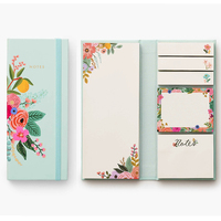 Combinaison de papier découpé à imprimé floral avec LOGO personnalisé de haute qualité Ensemble de notes autocollantes Bloc-notes mémo de poche Fournisseur de bureau