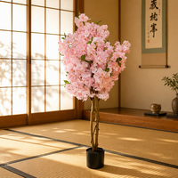 Arbre artificiel suspendu en fleurs de cerisier, 120 cm, en soie synthétique, branche de Sakura détachable pour la décoration de plafond de maison ou d'hôtel