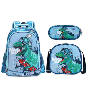 Ensemble de sacs à dos scolaires imperméables avec design dinosaure 3D, grande capacité, pour garçons d'âge préscolaire, avec trousse à crayons et sac à lunch isotherme - Product Image 4