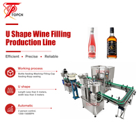 Ligne de production entièrement automatique de remplissage de bouteilles de vodka, spiritueux, liqueurs et vins en forme de U de haute précision