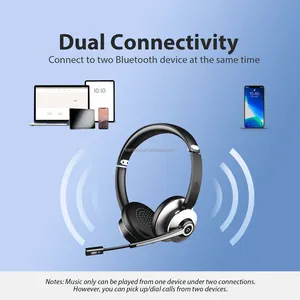 Auriculares de camionero con Bluetooth y cancelación de ruido, auriculares de camionero, auriculares inalámbricos con micrófono, auriculares con Bluetooth, 2 unidades