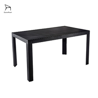 Table en plastique empilable de haute qualité pour l'extérieur, couleur noire, style moderne, idéale pour les restaurants et les cafés
