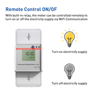 Medidor de Electricidad Inteligente de Alta Precisión con Pantalla LCD para Riel DIN, Monofásico, 60A, 230V, 50Hz, WIFI, Prepago/Postpago, Submedición para Alquiler