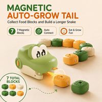 Jouet Serpent Magnétique Télécommandé Dwi Dowellin, Voiture RC Serpent Affamé Interactif avec Sons pour Enfants