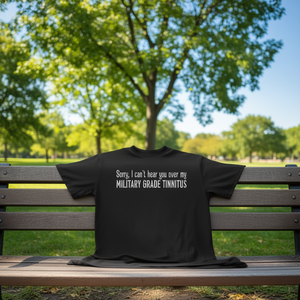 T-shirt promotionnel noir pour homme de qualité militaire, col rond, manches courtes, imprimé sérigraphié - Product Image 3