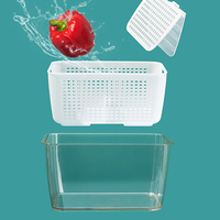 Friteuse cuisine fraîche multifonction en plastique, boîte de rangement des aliments, fruits et légumes, pot conteneur,
