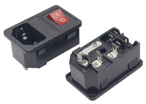 Poder industrial do IEC 320 C14 3 Pin o conector de entrada do soquete obstrui com o conector macho do suporte do fusível 10A - Product Image 2