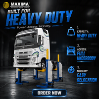 MAXIMA FC75W 4-Säulen Bewegliche 7,5 Tonnen/Säule Kabellose Hydraulische Mobile Säulenhebebühne für LKW-Reparatur und -Wartung