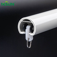 Iksun 1 ensemble 28mm métal blanc barre de rideau réglable barre de rideau télescopique simple
