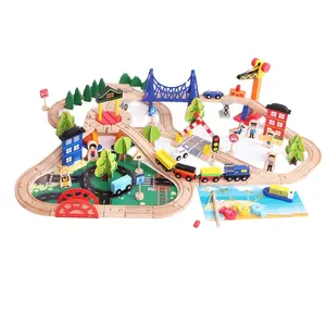 Toys 2021 Wooden Train Set Compatible with All Major Brands AT11203