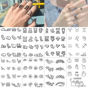 Mini autocollant de <span class=keywords><strong>tatouage</strong></span> de jus de plantes imperméable et anti-transpiration, accessoire de doigt temporaire pour femmes et hommes - Product Image 1