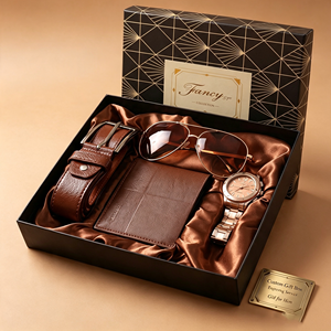 Set Regalo Personalizzato per <span class=keywords><strong>Uomo</strong></span> con Marchio Personalizzato, Basso MOQ, Elegante Confezione con Orologio, Occhiali da Sole e Cintura per Clienti, <span class=keywords><strong>Regali</strong></span> <span class=keywords><strong>di</strong></span> Anniversario - Product Image 2