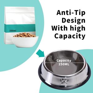 Wholesale Stainless Steel <b>Dog</b> <b>Bowl</b> Non-Slip Pet Food Dish Heavy Duty Chew Proof Cat <b>Dog</b> Feeding <b>Bowl</b> - Product Image 4