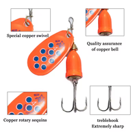 Leurre de Pêche Métallique 1#--6# 5g 6g 8g 10g 16g 19g, Appât Spinner de Haute Qualité, Leurre Dur avec Hameçon Triple, Matériel de Pêche pour Brochet