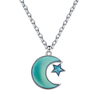 أزياء التحكم في درجة الحرارة اللون تغيير المزاج الفولاذ المقاوم للصدأ حزب قلادة قلادة المجوهرات للنساء - Product Image 1