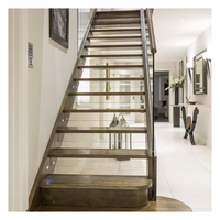 Panneaux d'escalier à double face découpés au laser avec motif confettis, inserts d'escalier en acrylique transparent à effet de bloc flottant