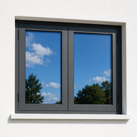 Ventanas de Aluminio con Rotura de Puente Térmico y Vidrio Aislante, con Marco de Madera Sólida y Rejilla Francesa, Ahorro Energético, Vidrio Low-E