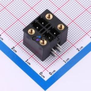 DB2ERHBM-3.81-2*2P-BK Plug-in Terminal Block Bent Lead Through Hole,P=3.81mm Board-to-Board / Socket - Closed Screw Fixing 2x2P - Product Image 1