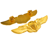 Épinglette personnalisée en métal 3D Aile d'Aigle, finition argent brillant, pour veste, chapeau, sac – Collection d'épinglettes ailes