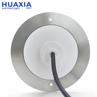 Lumière LED subaquatique HUAXIA IP68 étanche en résine, plate et fine de 8 mm, en acier inoxydable 316, pour piscine, étang et jardin, avec télécommande
