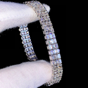 Pulsera de Eslabones Cubanos de Joyería de Moda Premium con Brillantes Piedras de Moissanita en Plata de Ley 925 para Uso Diario - Product Image 5