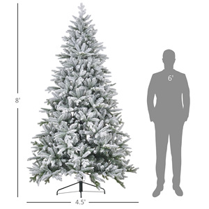 <span class=keywords><strong>HOMCOM</strong></span> Arbre <span class=keywords><strong>de</strong></span> <span class=keywords><strong>Noël</strong></span> Artificiel Floqué 2,4 m (8 pieds) 2003 Aiguilles Support Métallique Pliable Montage Facile Charnières Maison Bureau Fêtes Animaux - Product Image 3