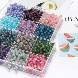 Brand Handmade 10mm Ice Burst Flower <b>Beaded</b> Glass Loose <b>Beads</b> Acrylic <b>Plastic</b> Lucite Jewelry Accessories for DIY Bracelet - Product Image 2