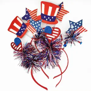 Grosir Dekorasi Pakaian Hari Kemerdekaan Amerika 4 Juli Bentuk Bando Keempat Juli