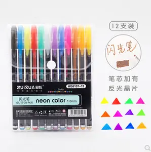 12/18/24/36/48/60 couleurs ensemble de marqueurs de croquis de couleur néon stylo aquarelle Flash paillettes métal stationnaire ensemble marqueurs fluorescents stylo