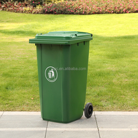 Poubelle extérieure à roulettes de 240 L, conteneurs à déchets en plastique, poubelles à ordures